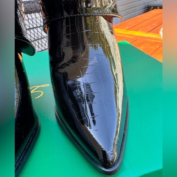 Lauren Lorraine Black and Rhinestone Heeled Boots Size 6.5 New In Box - Picture 9 of 16